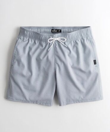 Short Playero Hollister Gris Claro Estampado