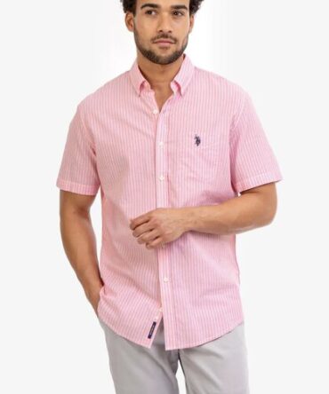 Camisa Polo Rosa de Rayas