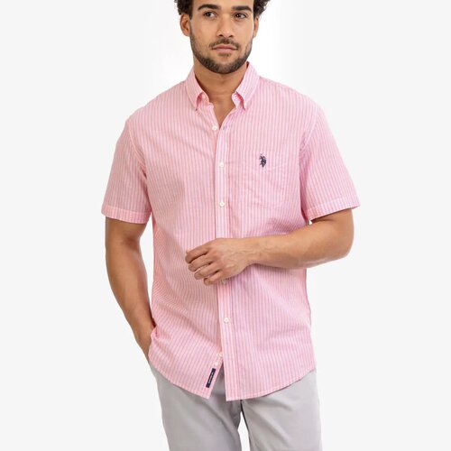 Camisa Polo Rosa de Rayas