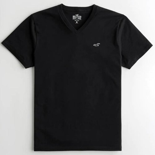 Franela Negra Hollister Cuello V