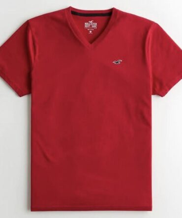 Franela Hollister Roja Cuello V