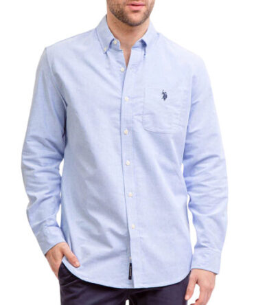 Camisa Polo Azul Manga Larga #17