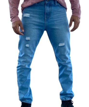 Jean RR Rigido Azul Medio Roto