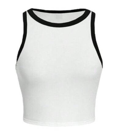 Top Blanco Borde Negro