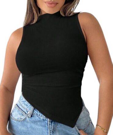 Blusa Negra Asimetrica