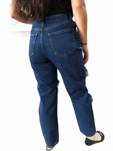 Mom Jean Azul Roto #RR125 - Imagen 2