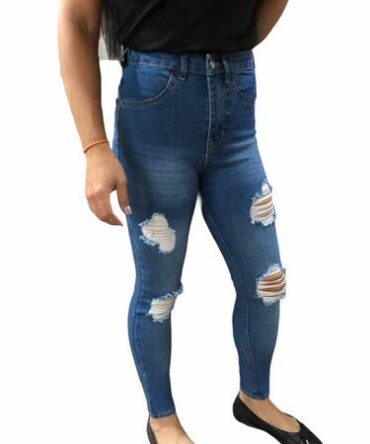 Skinny Jean Azul Roto Reflejos R4
