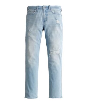 Jean Hollister Advanced Stretch Slim Straight Azul Claro Roto
